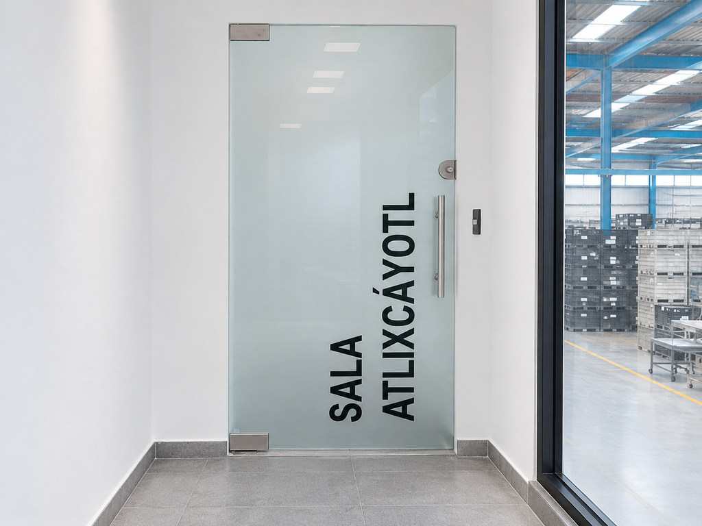 Puerta Abatible de Cristal sin Perfil